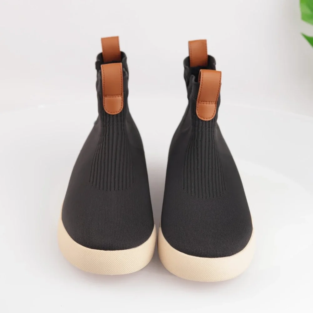 Vessi Mens Weekend Chelsea Boots Sneakers Size 10 Waterproof Black Tan Pull On